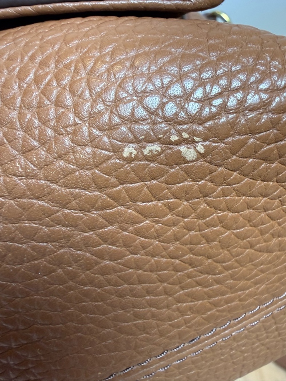 Fossil Kinley Satchel with crossbody strap Cognac Brown Pebbled Leather - Picture 9 of 16